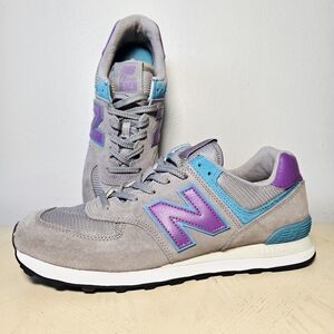New Balance 574 Classic Mens 11.5 Grey Purple Aqua ML574SML